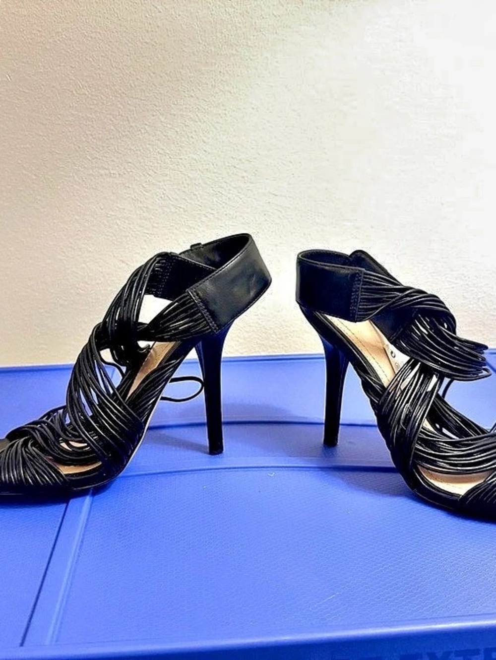 Zara Strappy High Heel Sandals in Black EU 37